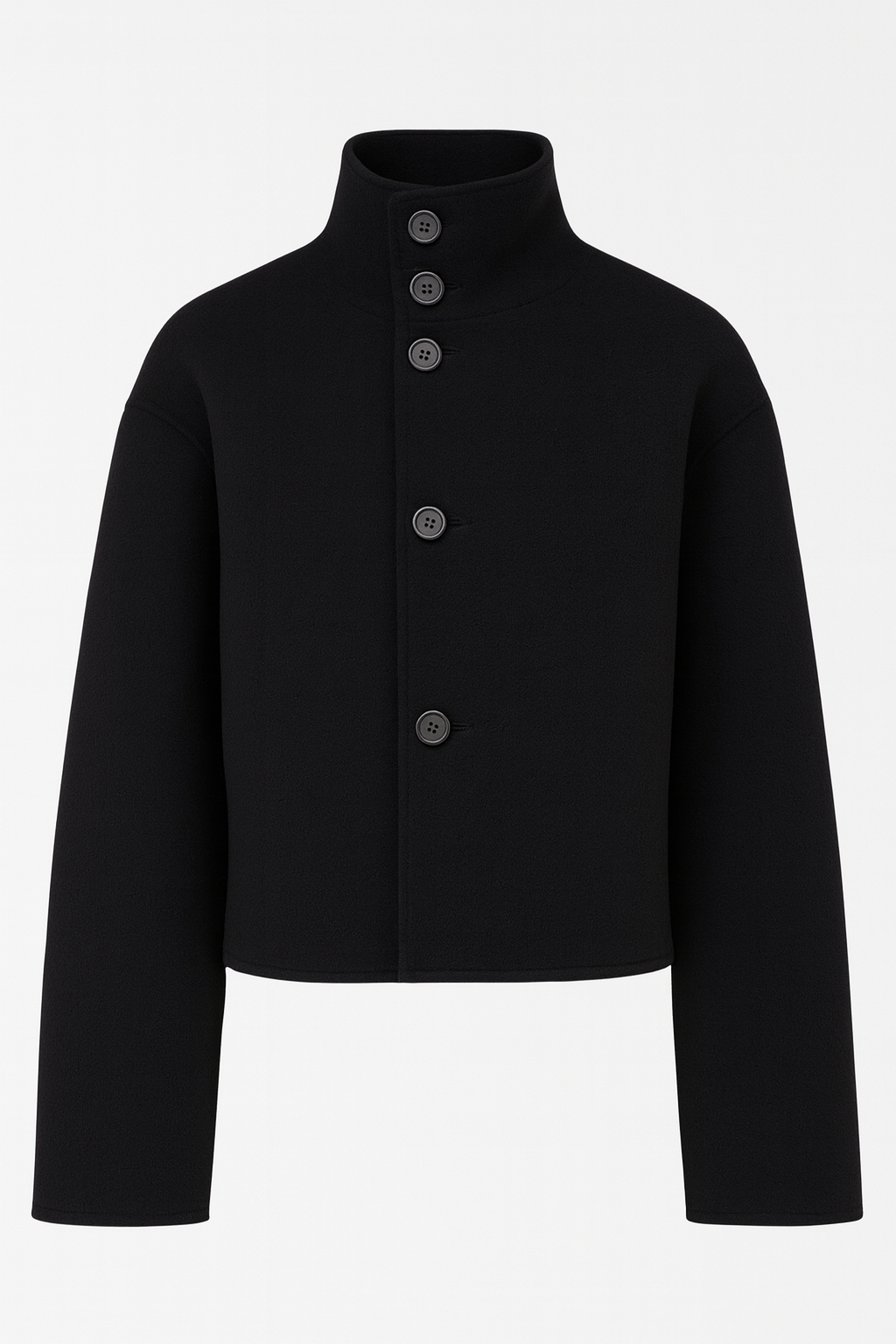 Structured Stand Collar Cropped Jacket