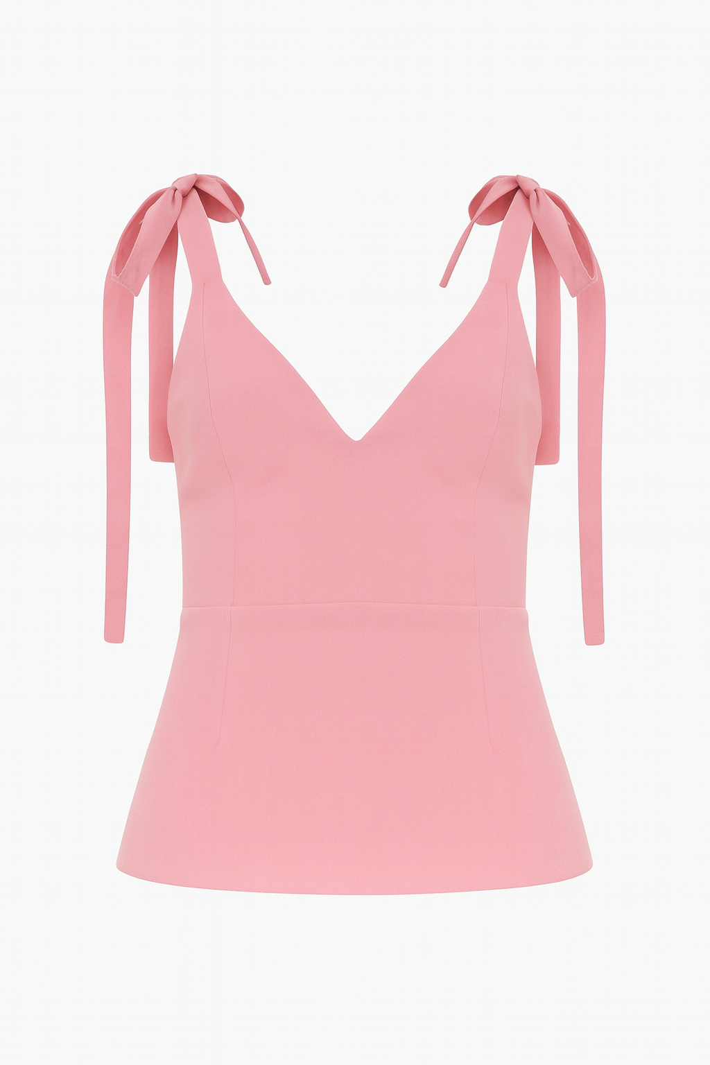 Feminine Bow Shoulder Peplum Camisole