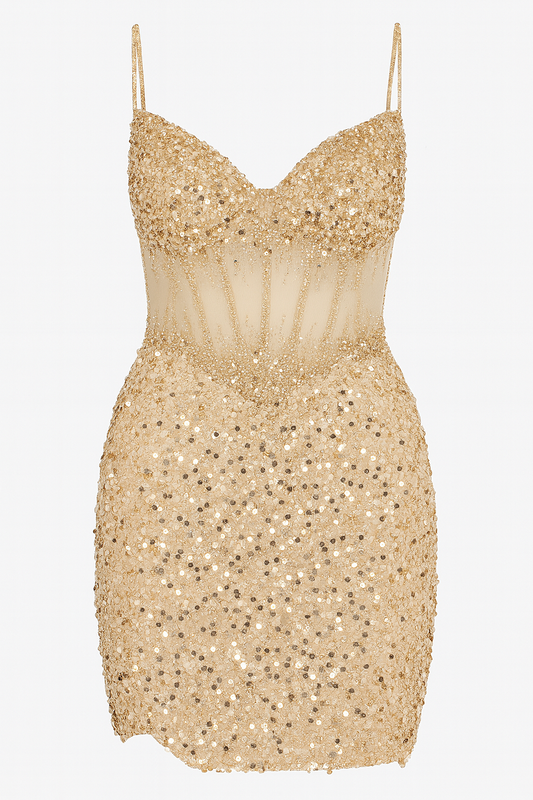 Luxury Sparkle Mesh Corset Dress