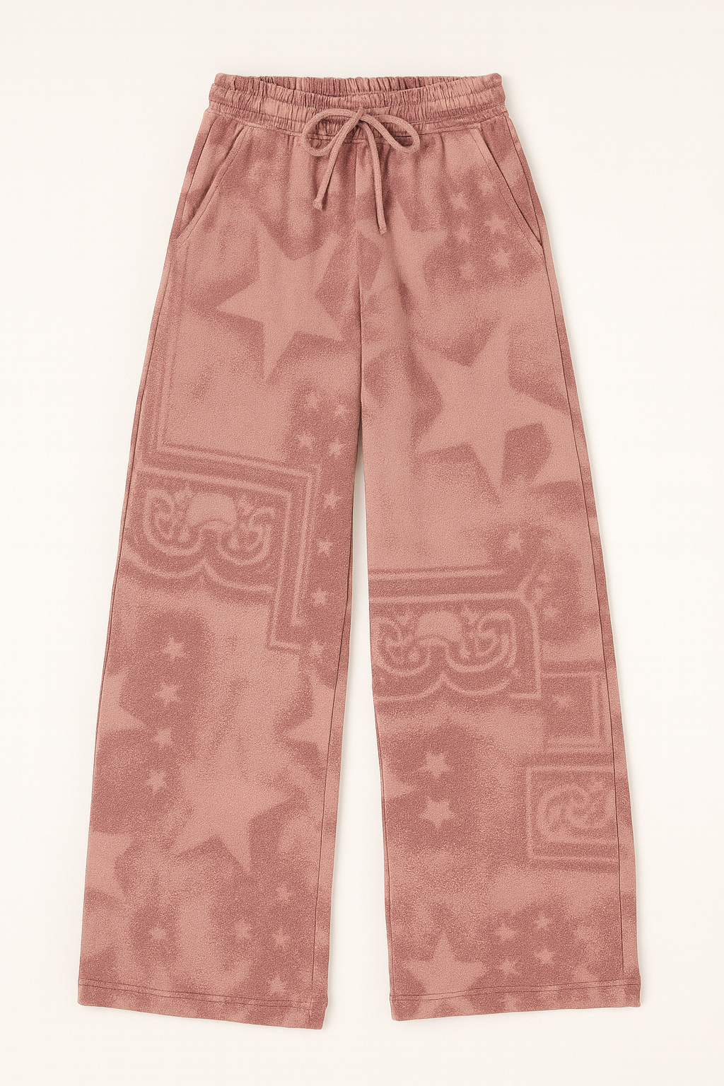 Vintage Star Pattern Relaxed Sweatpants