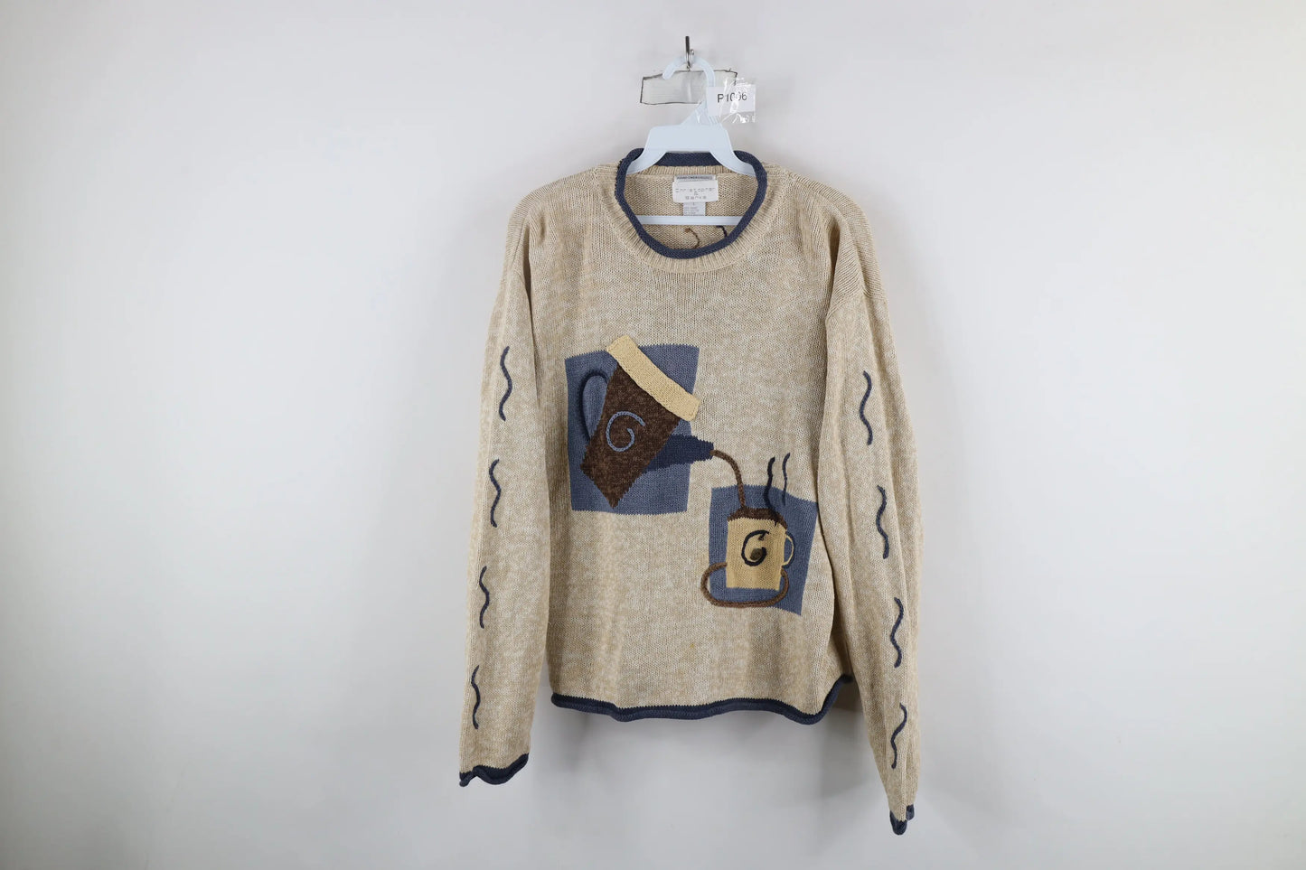 Artistic Coffee Motif Knit Jumper