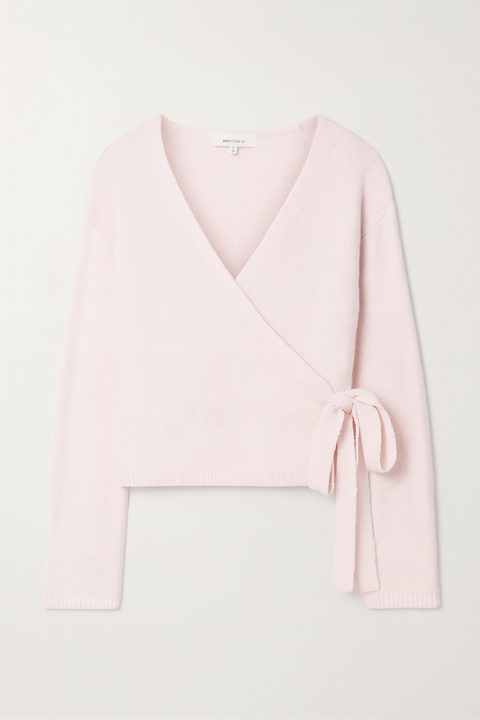 Soft Knit Wrap Sweater with Side Tie